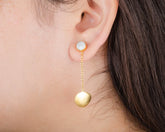 White Howlite Dangle Earrings - White Howlite 7mm Fancy Long Gemstone Earrings - 925 Silver Earrings - Howlite Earrings - Gift for Bride